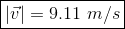 u = 9.11 m/s