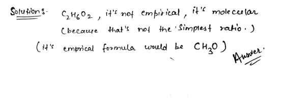 Cbecaure thats rol the Simplest raho. У (H empical formula wnuld be CH2O)