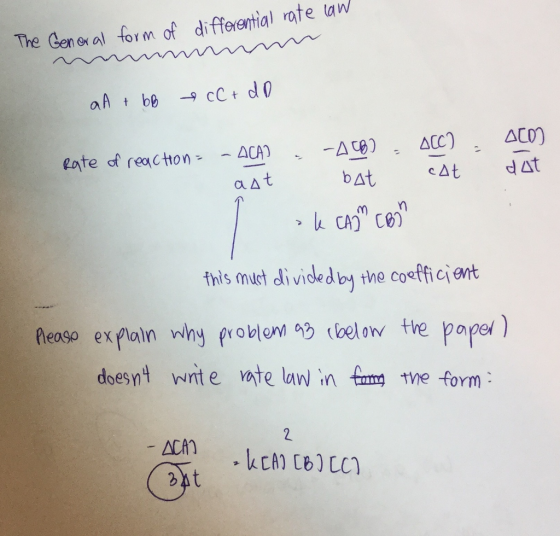 e (a W Y a A t be -s cc t d 0 A SE) s ACC) ACO Rate of reoctton- ACA) d Lt. b At c At a At this must divided by the coofficient Reaso explain n doesnt Wnte rate lan in frmm me form ACAn