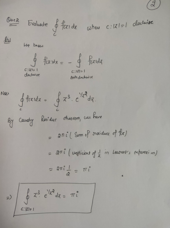 Onea Evaluate & fazida I tezi da where where cith cil2l=1 clockwise We know & fuzida = - & fizida c:12121 C:II1 مع العلم C:12