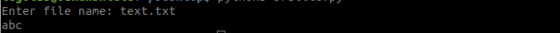 Enter file name: text.txt abc