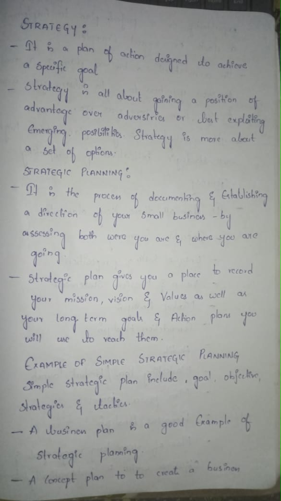 STRATEGY - It is a plan of action designed to achieve - in all about goining a position of a specific goal strategy advantage