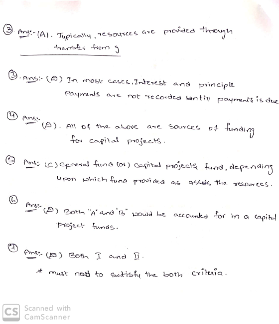 © Angela provided through 9. Ans.(A). Tupically, resources are transfer from g ins: (D) In most cases, Interest and principle