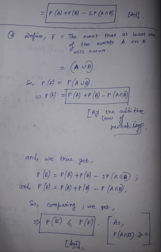 AdrUQ/ F = The event that at least one the events A on B reg the additive abi andy we thus get/ ant, p (f)=P(A) tr(e)-r (ANB)