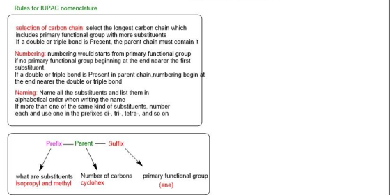 Rules for IUPAC nomenclature selection of carbon chain: select the longest carbon chain which includes primary functional gro