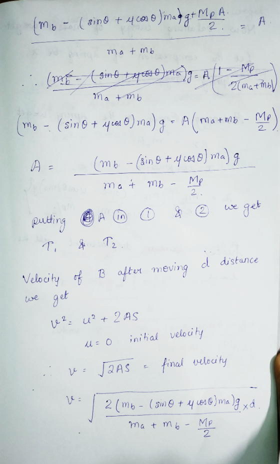/A 2. mat mb . ( inet M 2 matmay ma tmb (sinty ma) A Me YYh Ama+Mb 2. ma) g (mt -ain & +4ue3 Мо 2. + ma mb get we puting A dd