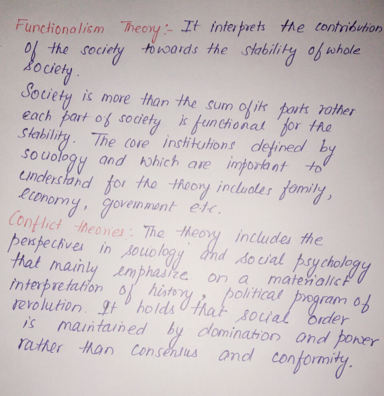Funcionalism Theoy It interprets the contridution the society to voards the stability obwhole o def Society is more than the