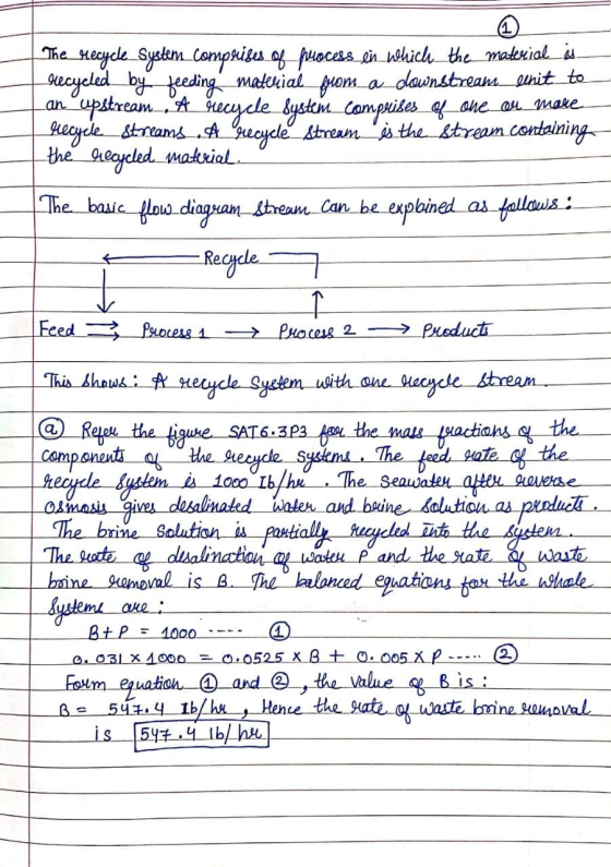 The Mecycle System Comprises of process ein which the material is recycled by feeding material from a downstreams_snit to an