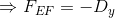 \Rightarrow F_{EF} = -D_y