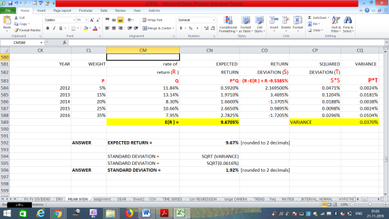 STATS - Microsoft Excel (Product Activation Failed) Add-Ins File Home Insert Page Layout Formulas Data Review View - 2x % Cut