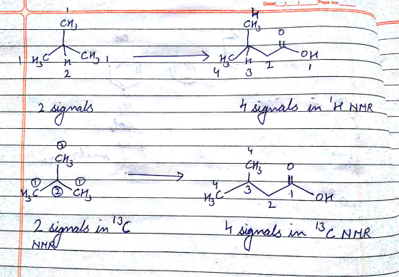 17 -ou is in H NMR C 2 signals in NMO 4 signals in 3C NMR