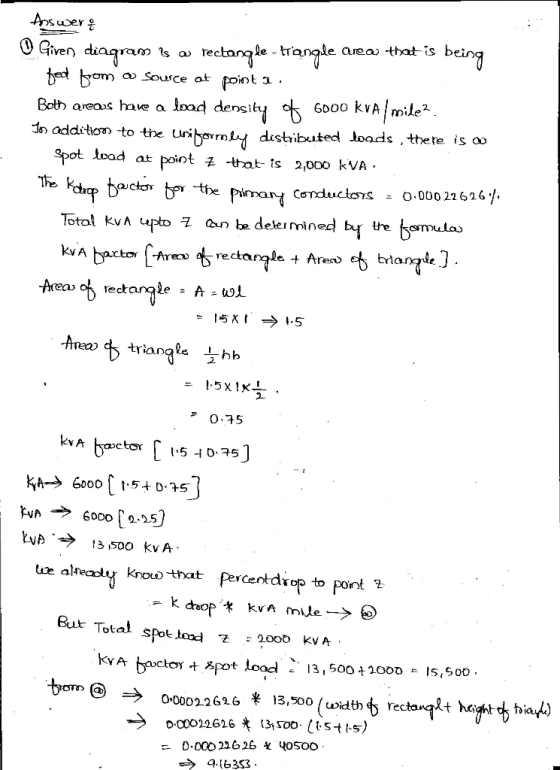 le -tranqle area> that is beir bed bm <» Source at point a Both areas have a lnad density 3n addtom to the uriborr dustibuted