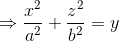 \Rightarrow \frac{x^2}{a^2}+\frac{z^2}{b^2}=y