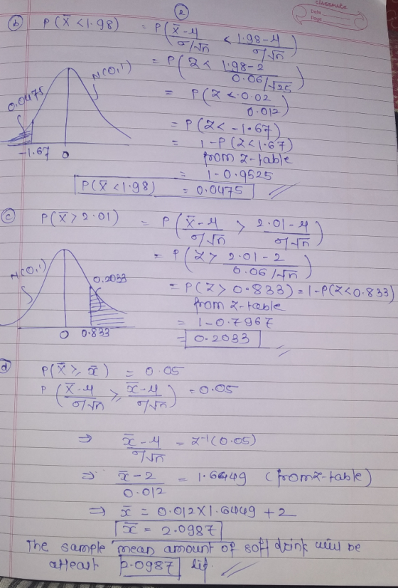 CASSA P(x < 1.98) = P(x-ll x 1.98-4 - 1/2 a Ligetes Noil) 721 1.98-20 090H = P(Z <-0.02 - 0.012) = P(Z < -1.67) = -p(221-67)