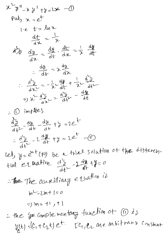 Xy _xy ty=2* -O puty rzet ie talux at the at - da dt dau at 3) kebaya - O implies. ty =2et con lo ty a Ret let, ya emt (40