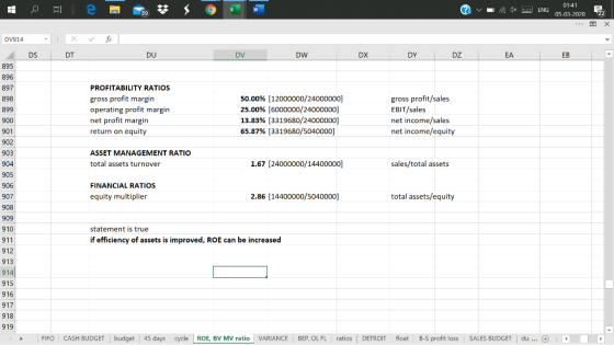 v 1 01:41 ENG 05-03-207022 fx DV914 DS 895 896 - X I DT DU DV DW DX DY DZ EA EB a 897 898 899 PROFITABILITY RATIOS gross prof