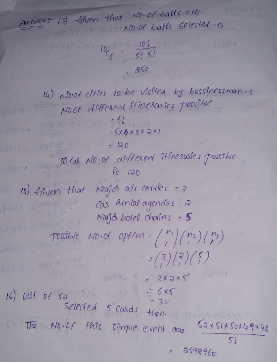Answeer 13 tilren that No. of balls = 10 983.08 STNOOf balls selected -5 F489 to 2 + 10 109 to 2005 1100 Fodt nogen = 515! 25