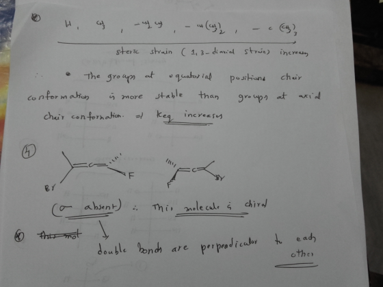 H. , , - 4 (cy), -c (4 strain (1, 3-diarial strain) increasy steric • The groups at equatorial conformation is more stable th