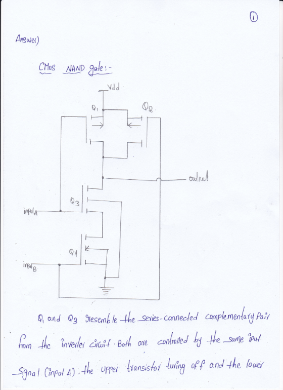 0 Angwe CHesND Qale Nd d 91 and g Stesemb le the Sevies-Connecled Complementasy Pair nal Cinpul A) the uppei transistoi luing off and the loue