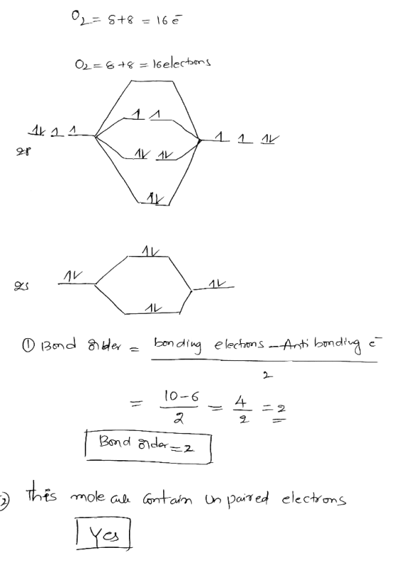 O2=8+8 = 16 é 02= 6 +8 = 16 elections 114 V Ak 1 1 11 IV - 28 as IK 0 Bond order = bonding elections - Anti bonding é 2 = Bon