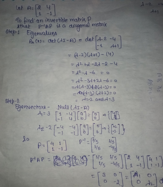 d-2 At 8 that Sheby Eigenvalues (1 수출 Let Ad u 1 - 1 To find an invertible matrix P PHAP is a matrix diagonal PA (X) = det (d