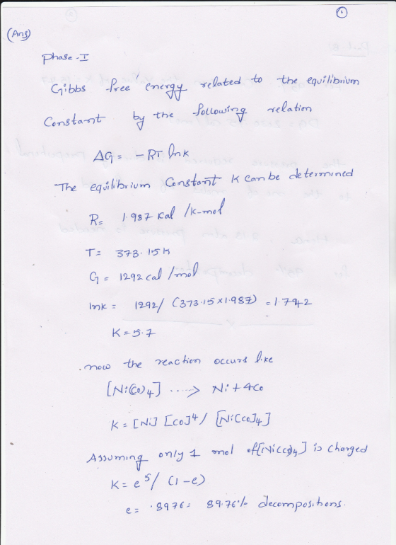 Phase T Gibbs Pee ene Constant ge()ated to the equthbrium PT 5 e. e9976 976 Je