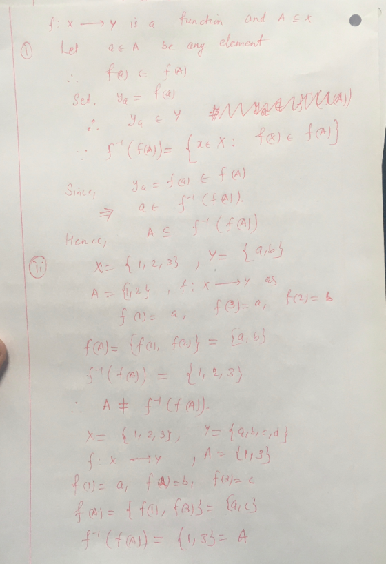 Asto fixy 0 Let is a function and at A be any element fast f A) ya = f(a) Set, o ya c Y # N A THAKAJ) f(f(A)) = fxEX: fale f