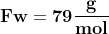\mathbf{Fw=79\frac{g}{mol}}