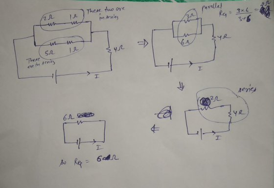 These two are 3 2x6 parallel Reg = ar 15 m series ? TEYR (52 IR There sen are in V pesies 615 haar so Ree =