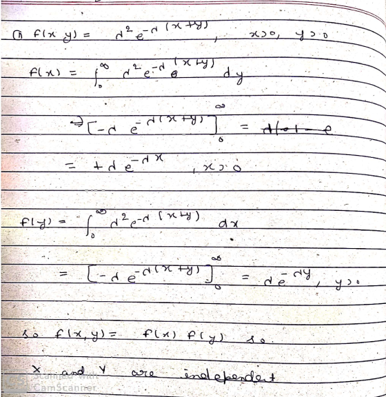 a fix y) = ² e dintos o yo Flx = re. A IX Fy) = td -dX fly) = f d²e-d 1 x ) Edo-dirty) dag do flwy) = f(x) Flyso: X and Y are