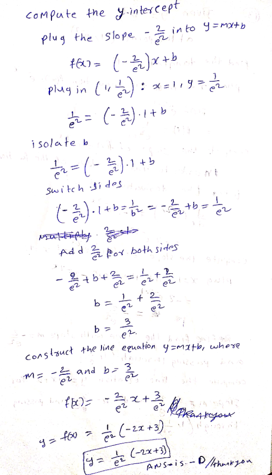compute the y-intercept plug the slope - 22 into y=mx+b f&l= ( x +b it all topiste plug in ca): x=1197 12 = (-22). It isolate