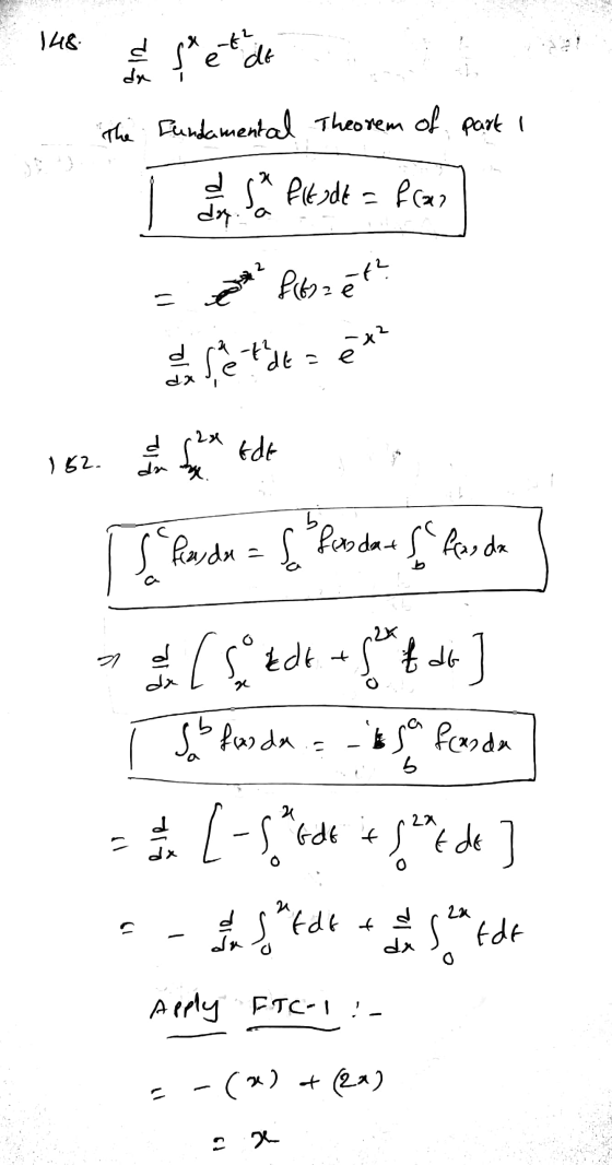 148 de sa et de The fundamental Theorem of park I sa fitsdt = fraz = pore f(bozēt? a se te ata ex da .2x 의 dr hay 152. Ede fo