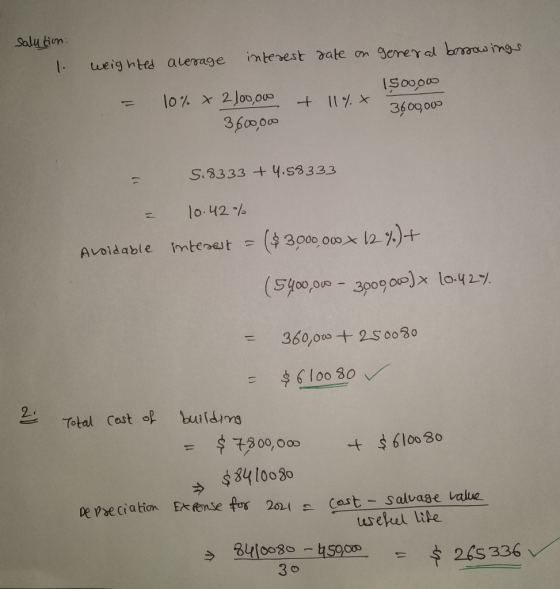 Salu tion interest date on gerer al braasings weig hted alerage 10% x2J00,00 1 3600000 ఇం S.8333 + 4.58333 1 10.42 % ($3000 0
