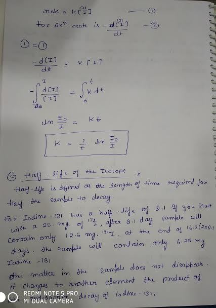 131 duh d(T I. J. 0-1 윅엄ou 25 m days dhu Sam d ay. dhe saml conn only 6.2s ra it chonges to anodhur element dhe prodauct o RE