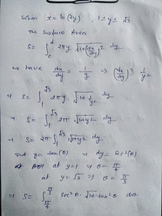 liven In (२५) lays 83 The Surface Area d J sty liefde we have dh dy rda dy 72 3 12 Salary. If the dy न ول S3 at Vityz dy N3