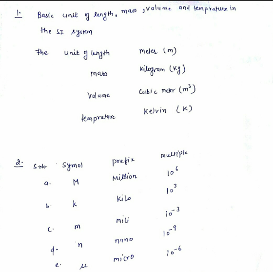 man volume and temprature in Basic unit of length, ma the SI system the unit of length meter (m) mass kilogram (kg) cubic met