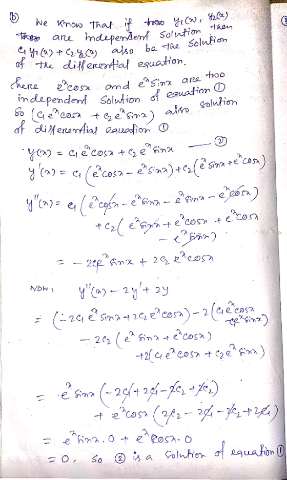 ③ we then are independent solu solution ependent on of equation ④ ? We know that if too y(2), 2(2). Toho & Yo (2) + C2 g (2 a
