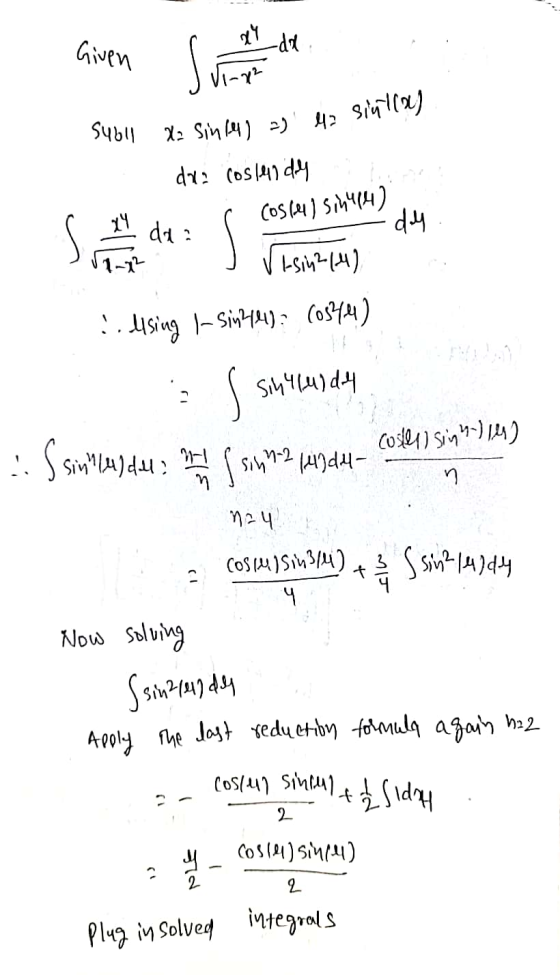 54641 Sin (4) >) 42 Siya) de da Given s 1-1² da Coslendy Cos les sin414) da 2 1-12 dy losin214) clising in Sin241: (0344) S s