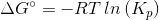 AGⓇ = -RT In (K)