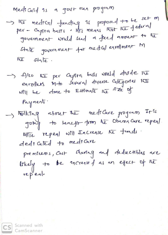 ser o be Medi Gid is a gour ren program the medical funding is proposed to be per - Capita basis ints means that the federal