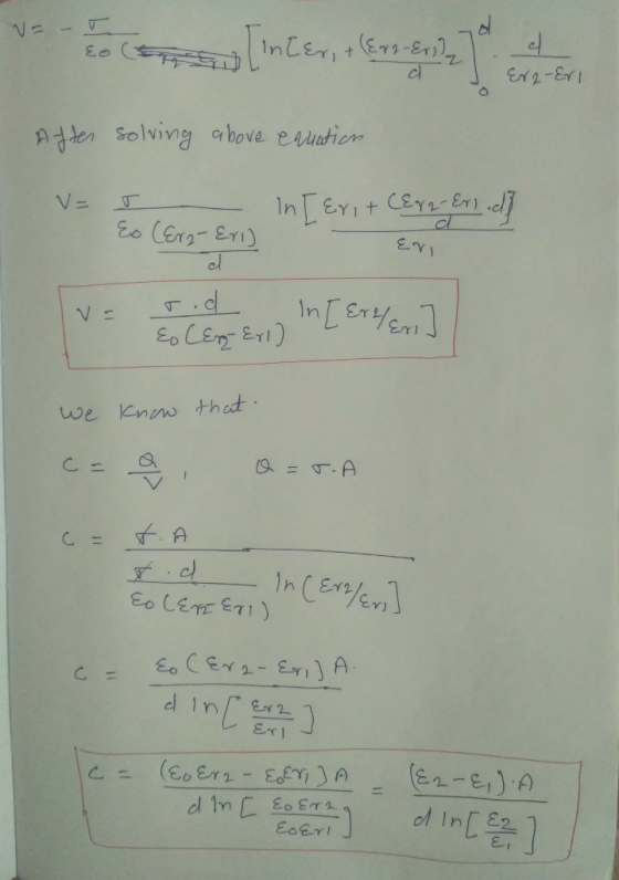 Ex2-Er1 Ader Solving a bove eeuntiem In DEYit CE Ed V= cl ん3 d Eo CEn EI) InDEnei we knw theat 9 = σ.A Cニ A C = 1M CENOET Eo