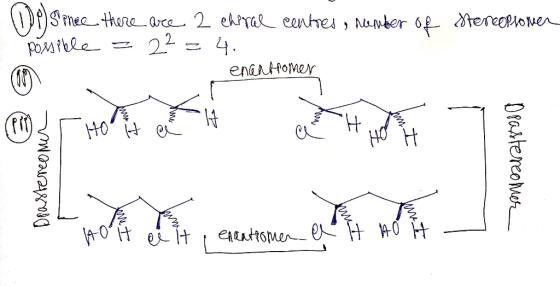 centres a number of stereopsomer nee there are 2 Cheral ромito — 22 = 4. enantromer сугл 10” но л Drastereomer Deastereother