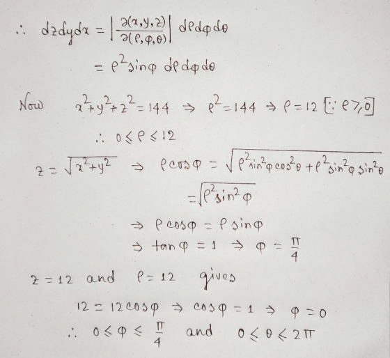 ii d2dydx = 1 Mod dedo de 2(2,9, 2) 21 ,0,0) =p²sing dedo de Now x + y + z = 144 > p²=144 P=12 [:e7o i ose<12 z= √ 2 ² + y2 »
