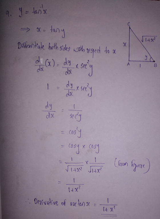 9. y = tarix C > x tany Differentiate both sides weib gespect to a ſitt cs x sech A B (x) = dg dal dol dy xsee y dac dy du se