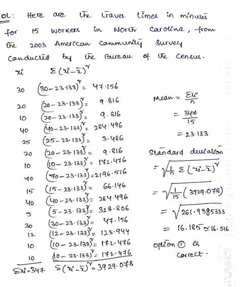 ol Here ar the trave imes iminule -for 5 workerk 6e 2003 American Comm uur 30 30-233) 4156 - 23 133) .8IG Mean 2.0 0) 0-23 1