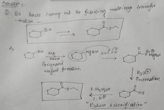 transfor We have conry one the following multistep -mation BY MA y ng Br o=e=0 HO MOBY ether Grignand reagent formation T H2O