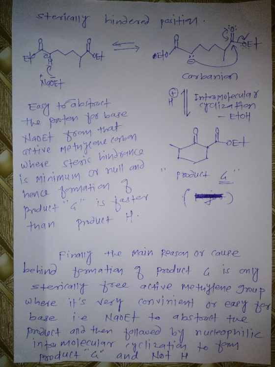 sterically hindered position. 2 Eto a Arto T Carbanian Intramolecular I cyclization - ETOH an i hot i Nadet Easy to abstruct