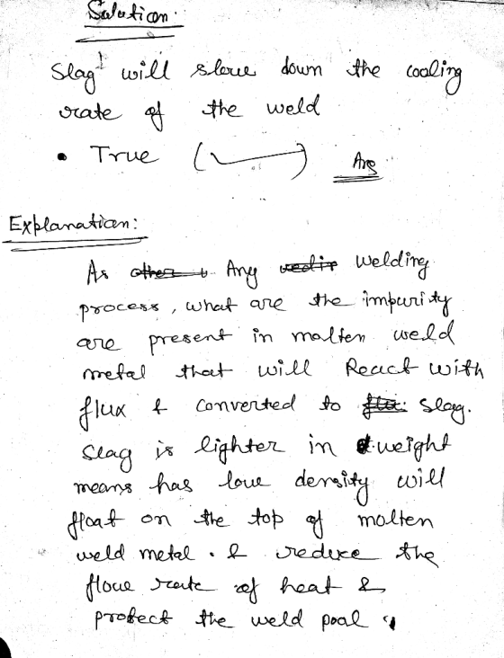 Safetion Slay will slarurdourn the Coaling the weld orate True Exblanatian Ary iWeldie the impuri ty Ar othe what ane pocess