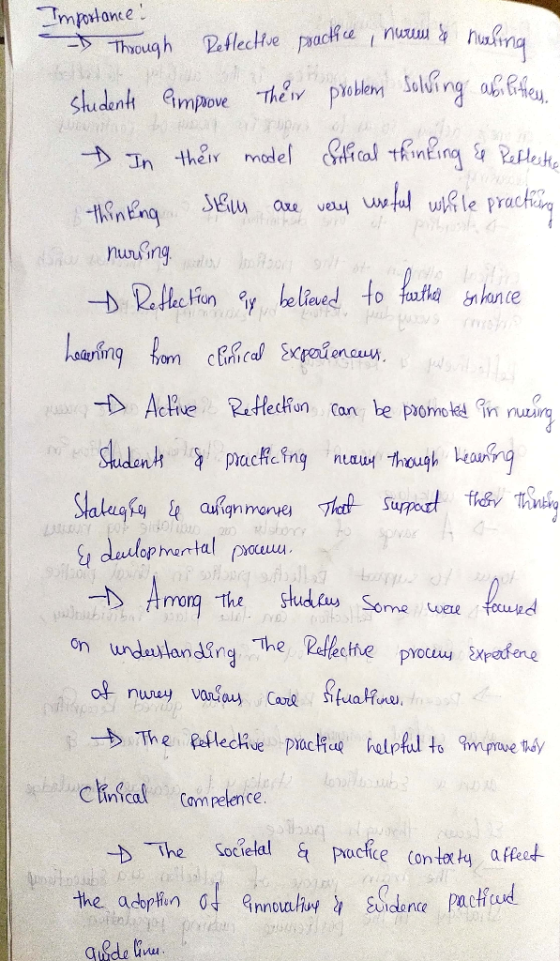 Importance → Thiough PeflectHve paachce skudenti Gimpove Thểr problem Salving af ifen. their model Safical thinking Refleshe