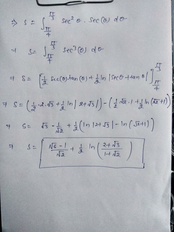 … > se , Sec2 e. Seca do 4. 학 다. So do secco) do + 왕 여 S sce(s).tor (0) + \ln I secc - Han of ) 4. ㅋ Se ( 15 + 1 8+ 151) - (